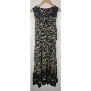 Ranna Gill Women's Sz. XS Sleeveless Floral & Lace Maxi Dress